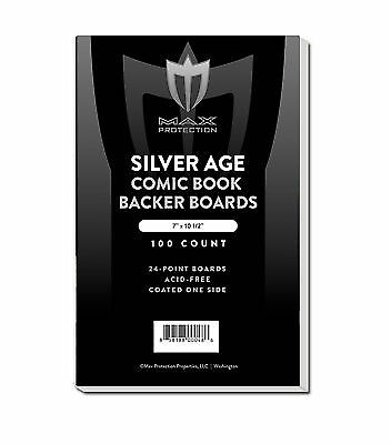 200 Max Pro Silver Age Comic Book Acid Free Backing Boards - white backers