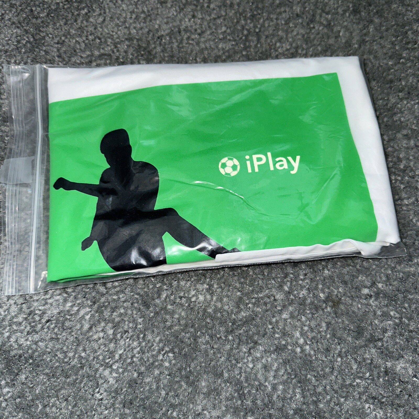 iPlay Apple Ad Parody Soccer Pillow Case White With Green/Black Printed Graphic