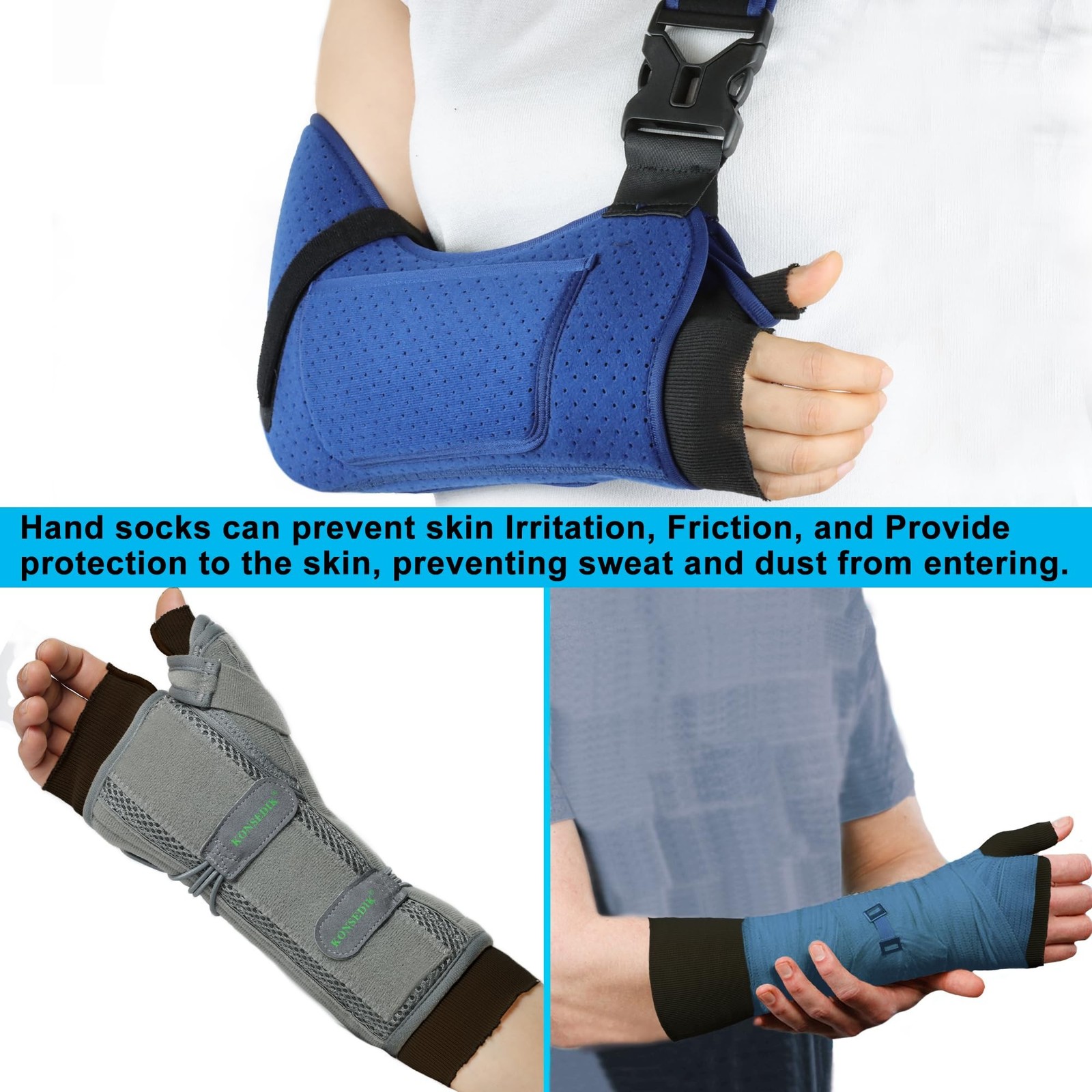 Hand Socks for Splint (Pack of 6),Thin Stockinette Tubing for Arm,Wrist Brace...