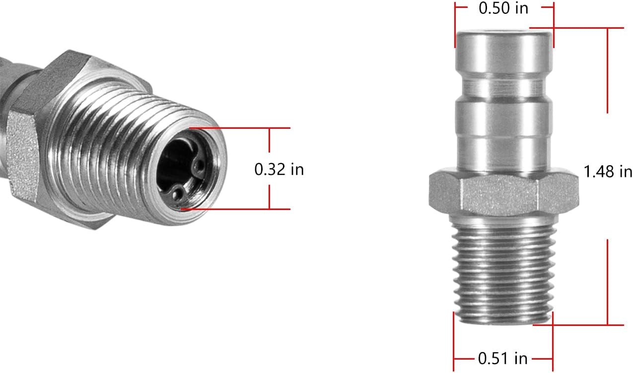 PD343 Steel Test Port Quick Nipple 1/8" 1/4"-18 NPTF Parker SC Hydraulic/Pneumat