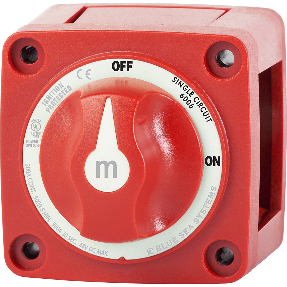 Blue Sea 6006 m-Series (Mini) Battery Switch Single Circuit ON/OFF Red 6006 U...
