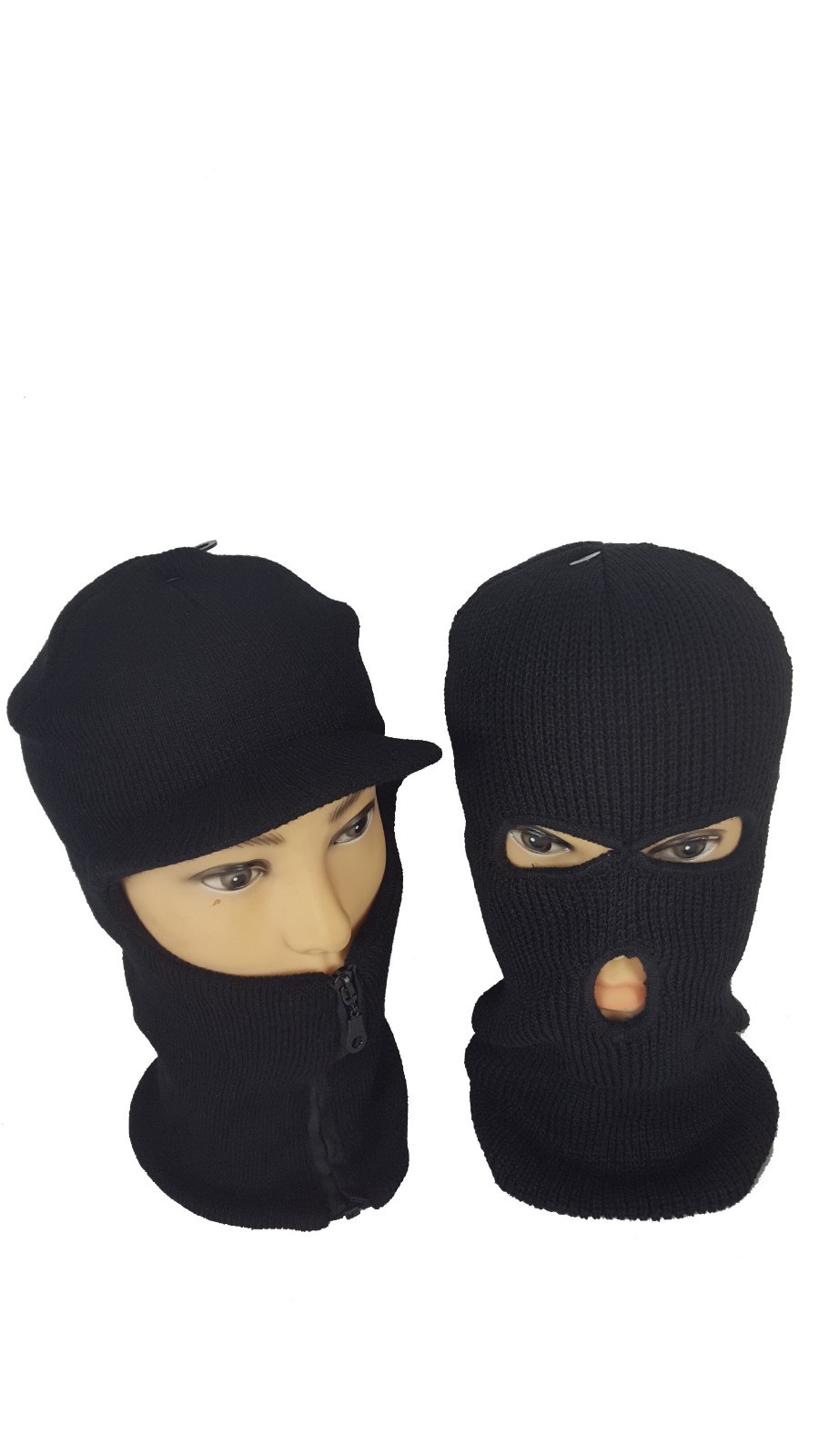 Balaclava Black Army Ski Bike Motorcycle Peak Zipped Warm Neck Warmer Helmet