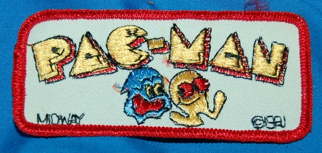 Vintage 1981 MIDWAY PAC-MAN Embroidered Patch Iron on