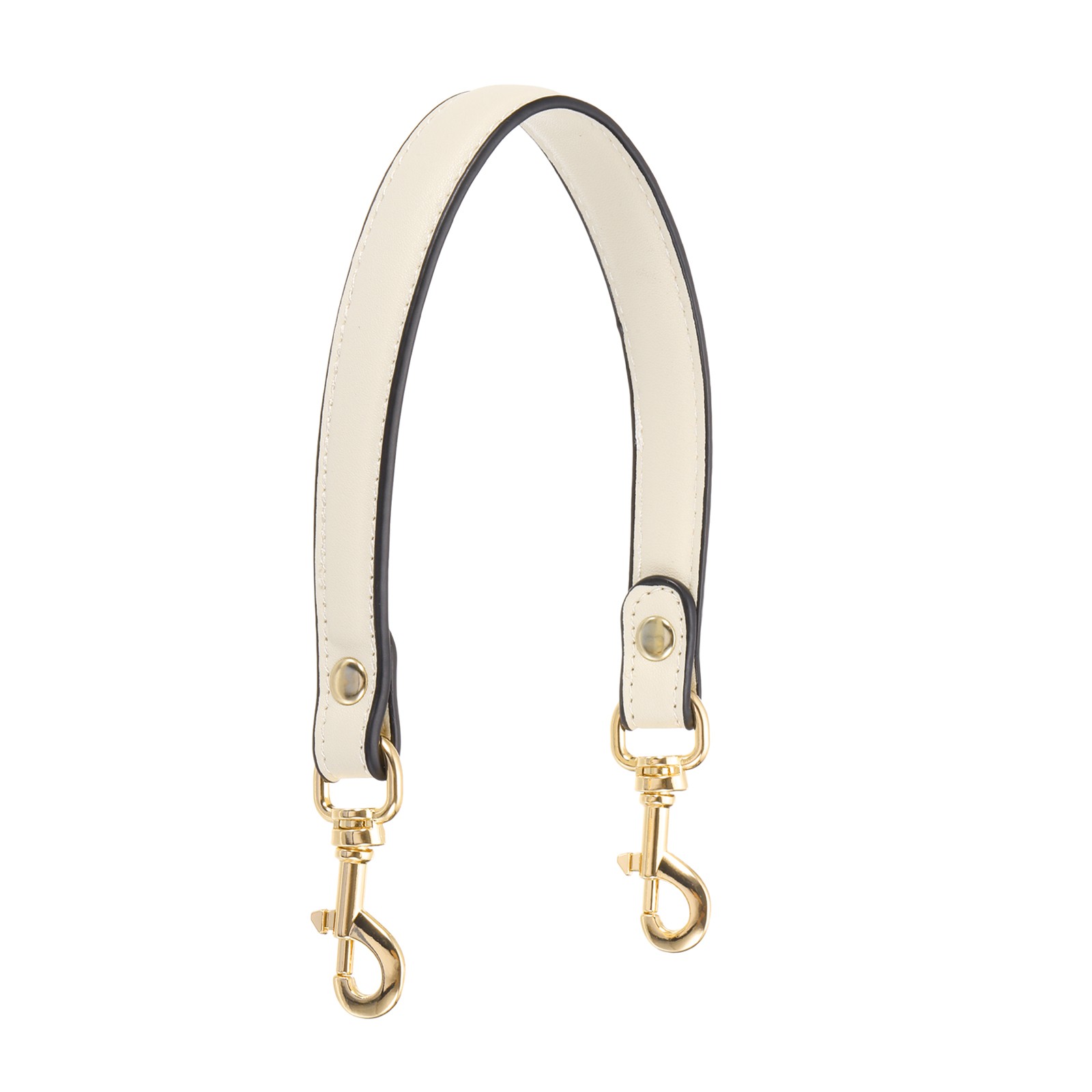 15 Inch Leather Purse Strap 1 Inch Short Handle Bag Strap Beige/Light Gold