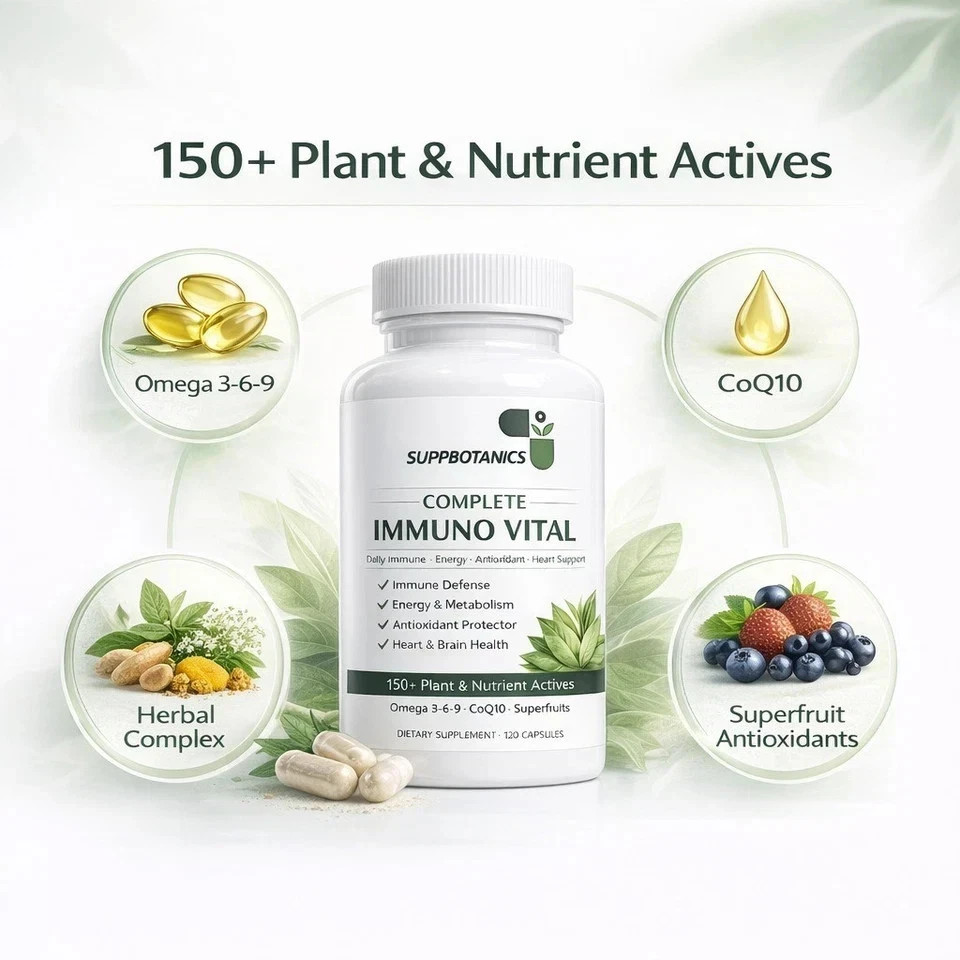 SuppBotanics Complete Immuno Vital™ Immune Support 150+ Nutrients 120 Capsules