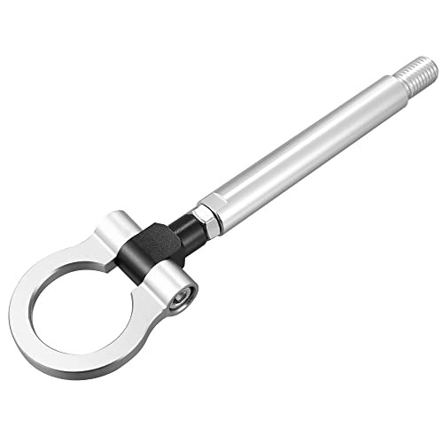 Front Bumper Trailer Tow Hook Ring Eye Towing Track Racing Style Silver Tone