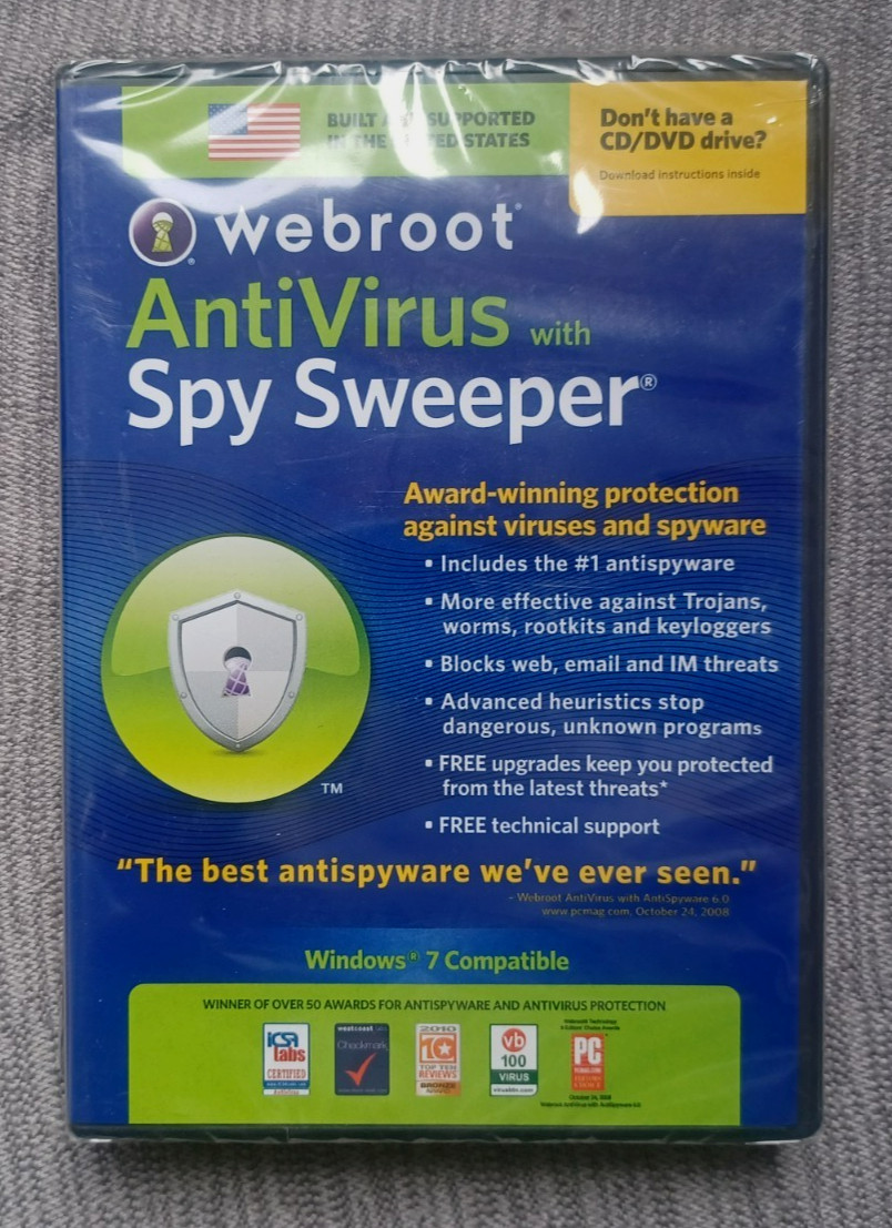Webroot Antivirus 2010 with Spy Sweeper 2011 - Personal Edition, New/Sealed
