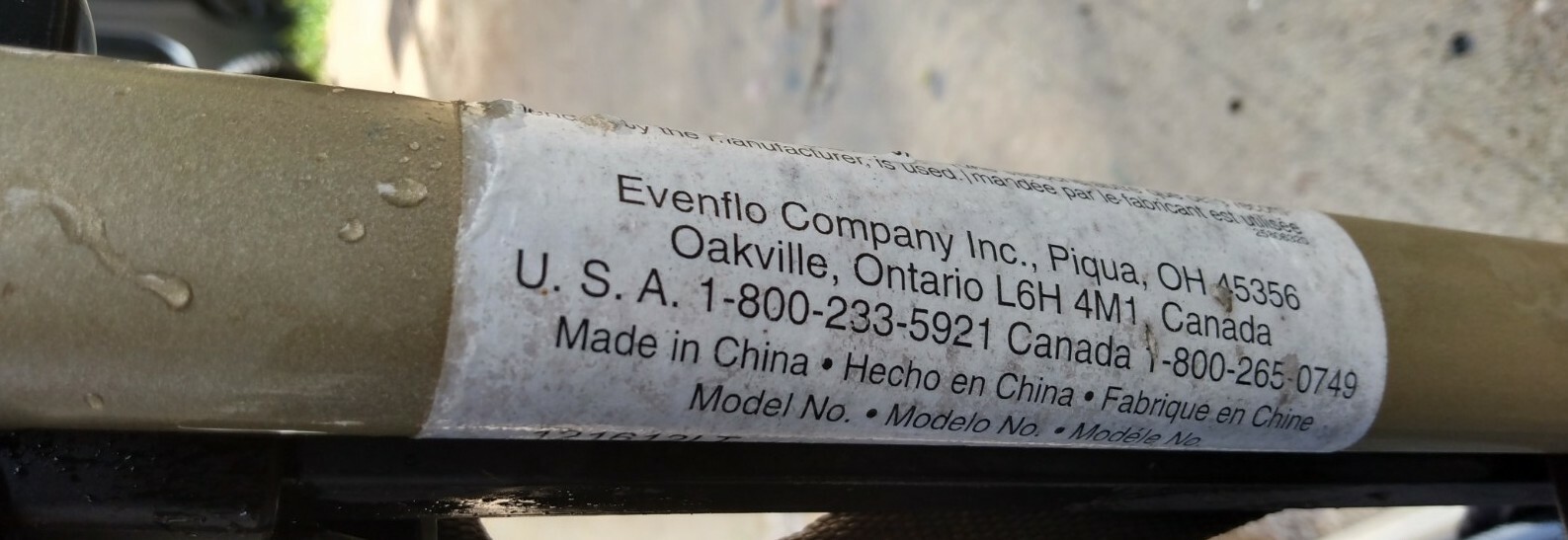 Evenflo Stroller rear wheel only. Size 7 3/4"