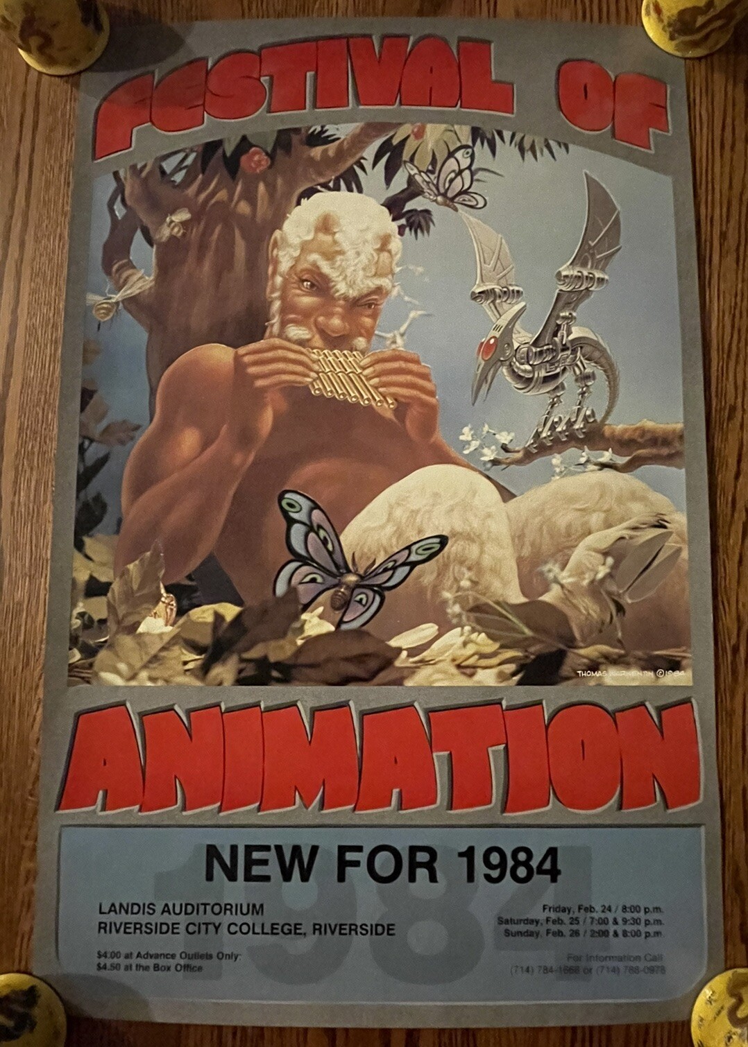 Festival Of Animation New For 1984 Flyer Poster at Riverside CA 16.5"x25.5"