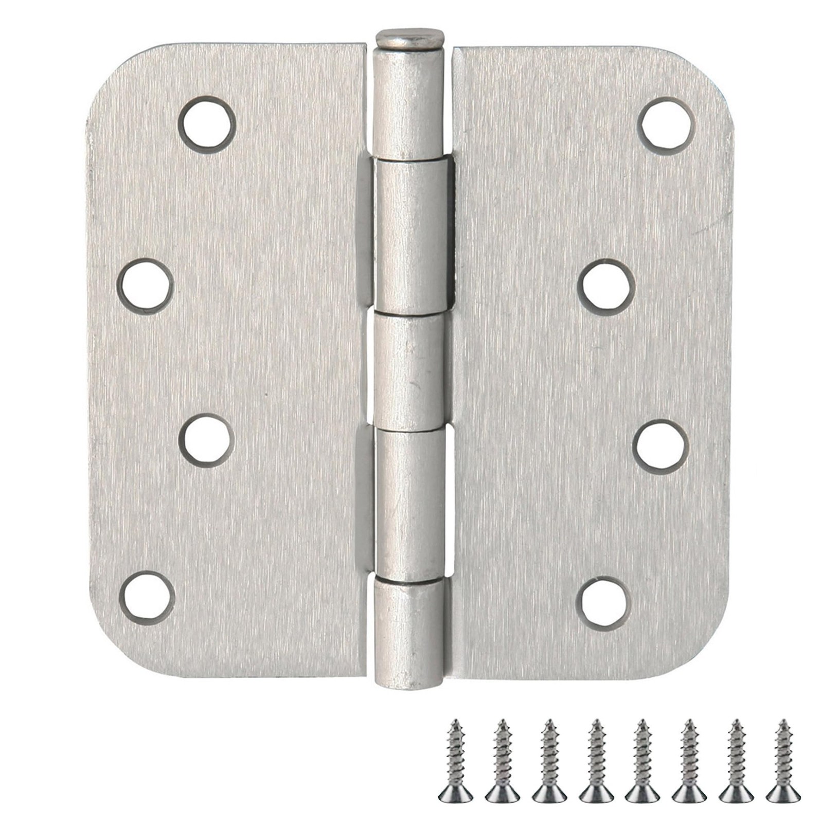 9 Pack Satin Nickel Door Hinges 4X4 Inch Steel Hardware With Screws