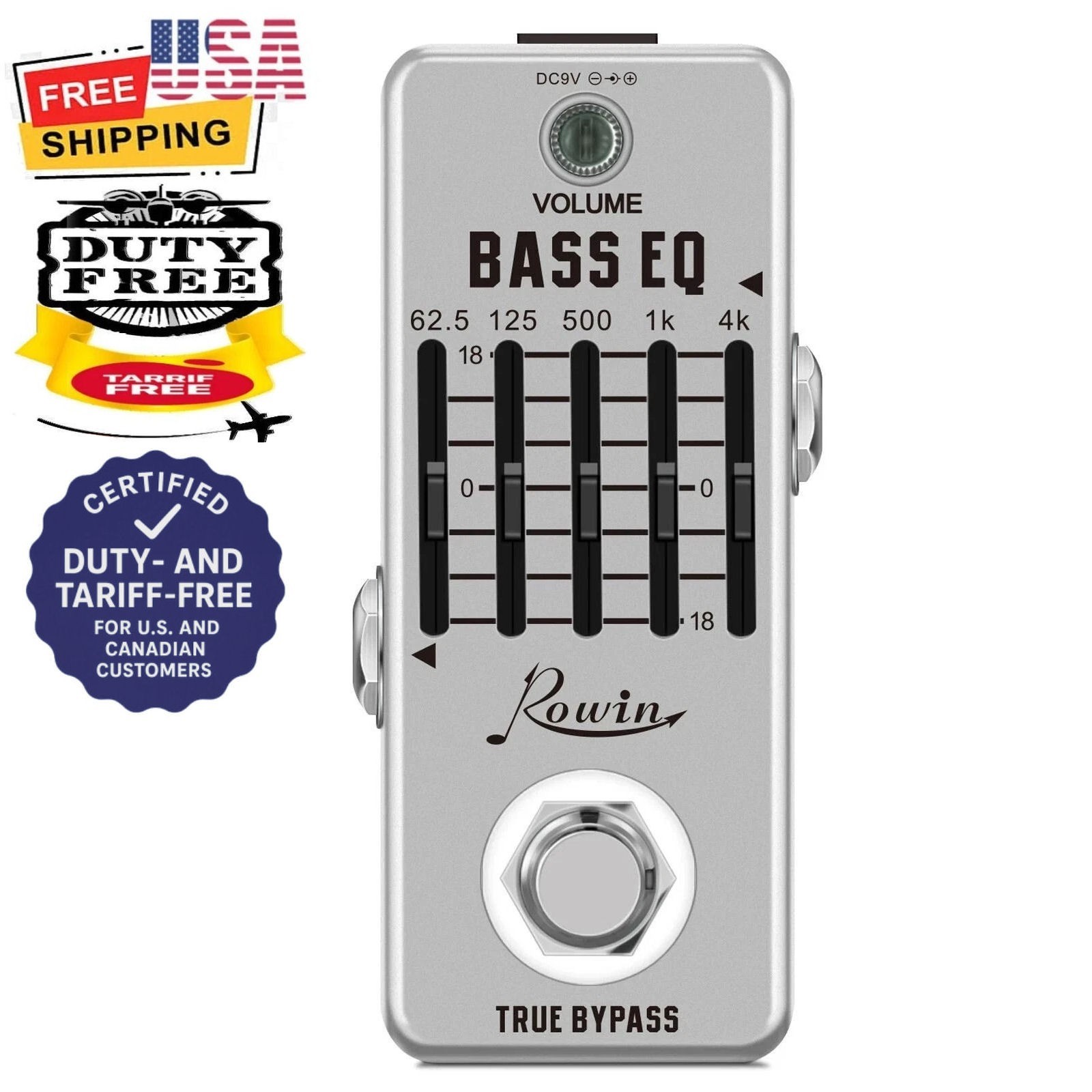 Rowin LEF-317B Bass EQ Bass Guitar 5-Band Graphic Equalizer EQ FX Pedal