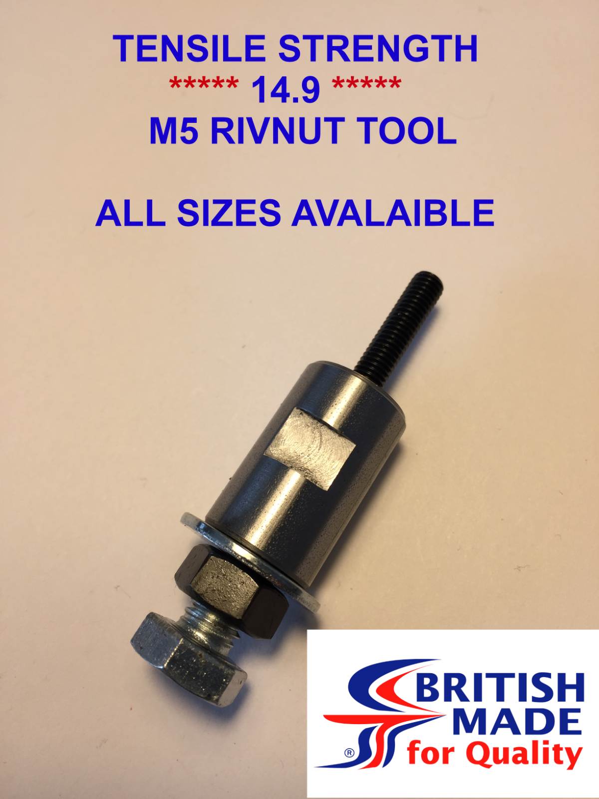 M5 Engineer Heavy Duty High Tensile * 14.9 * Rivnut Insert Tool Nutsert **UK**