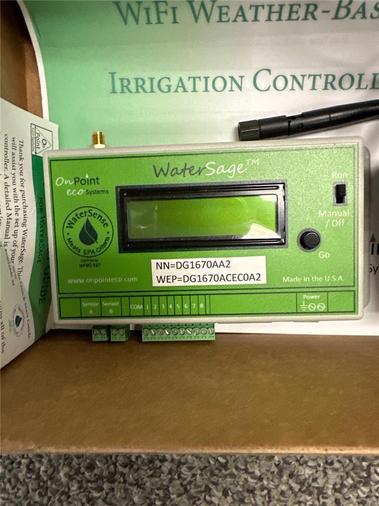 ^ On Point Eco Systems waterSage Weather Based WIFI Irrigation Controller NEW