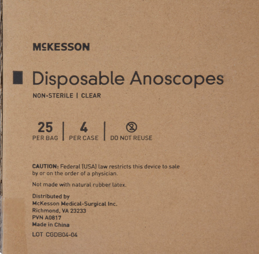 Anoscope Plastic 18mm Diameter Rotating Style Without Light Clear 100pk Mckesson
