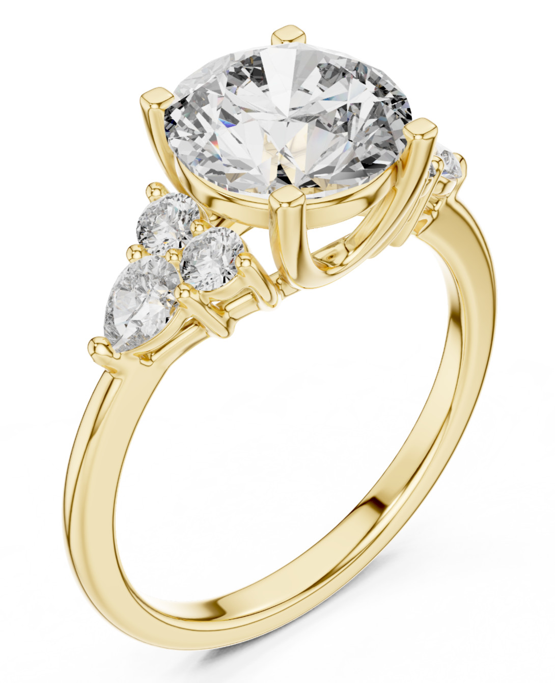 2.50 Ct Certified Lab Grown Diamond Anniversary Ring For Women 14K Gold Over