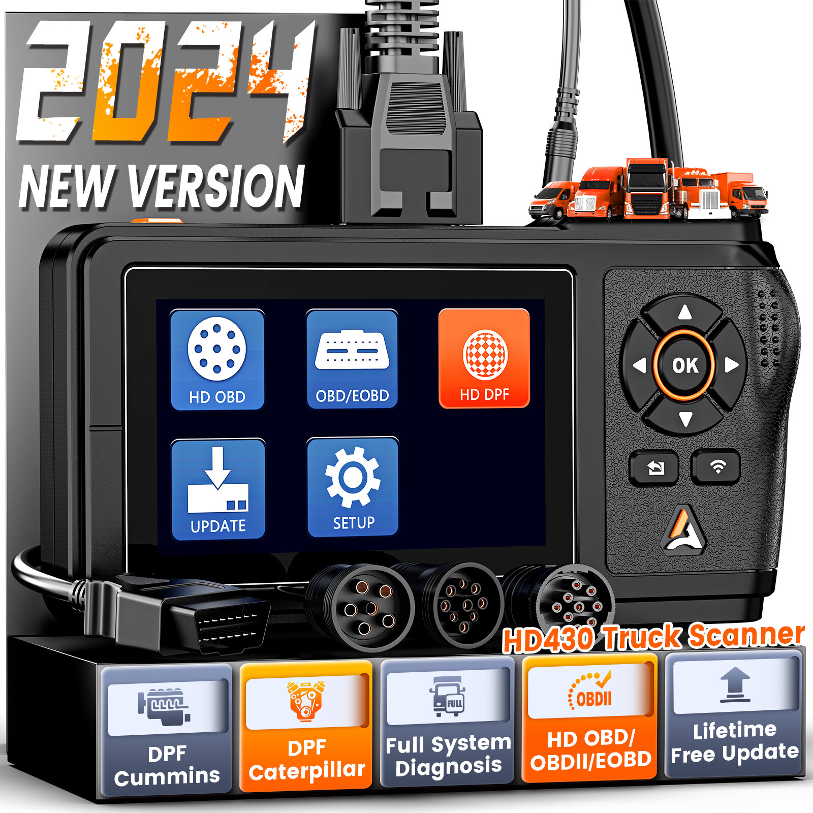 ANCEL HD430 Diesel Heavy Duty Truck Scanner DPF for Caterpillar OBD2 Diagnostic