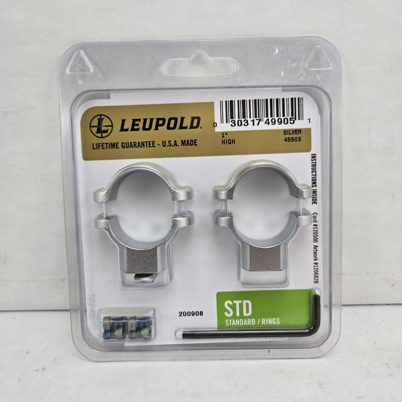 Leupold Standard Scope Rings 1" High Silver 49905