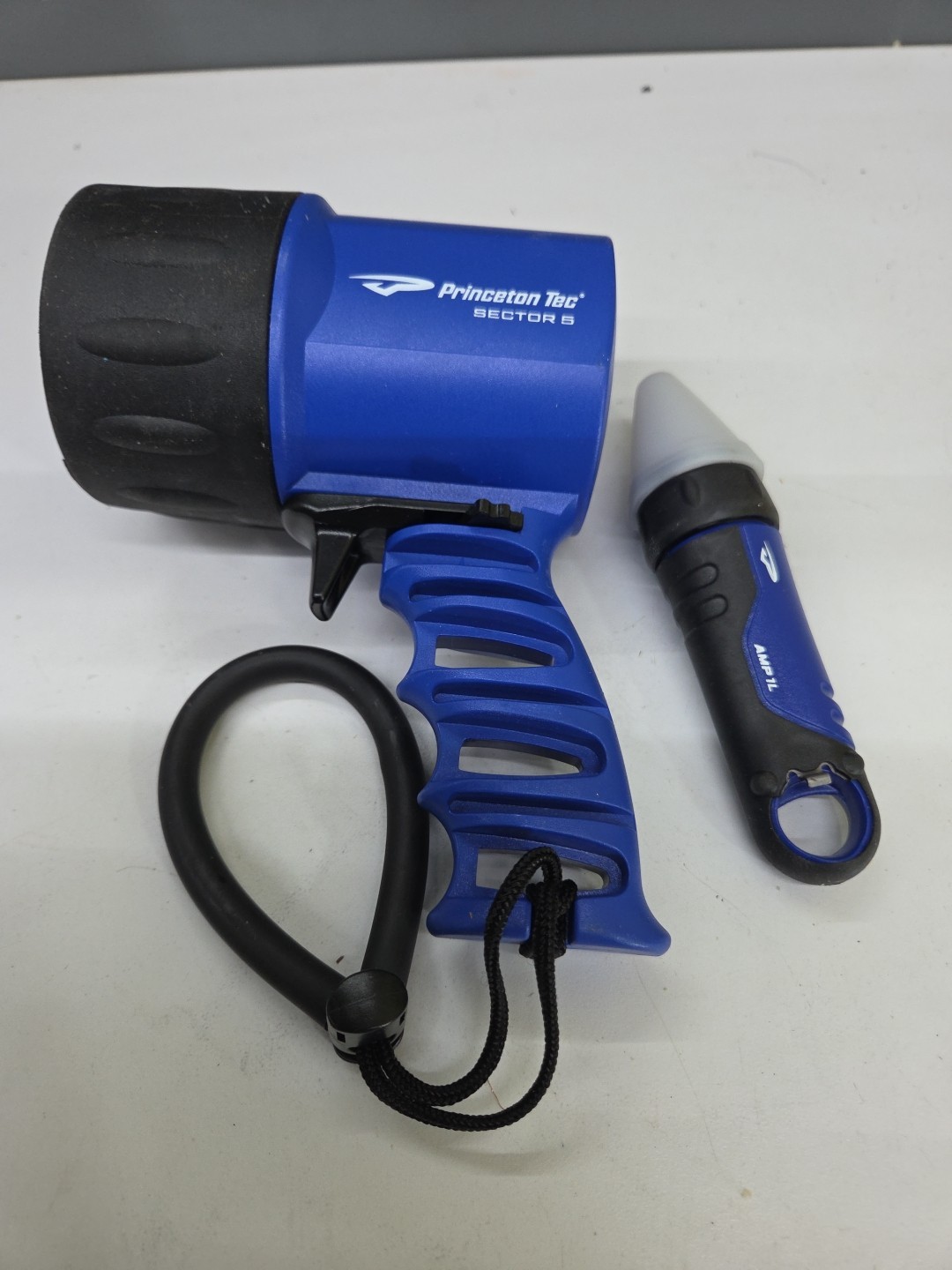 Flashlight And Princeton Tec AMP 1L With Cone and Bottle Opener