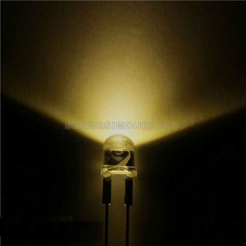 50pcs 0.5W 8mm yellow straw hat high-power LED leds light lamp strawhat new