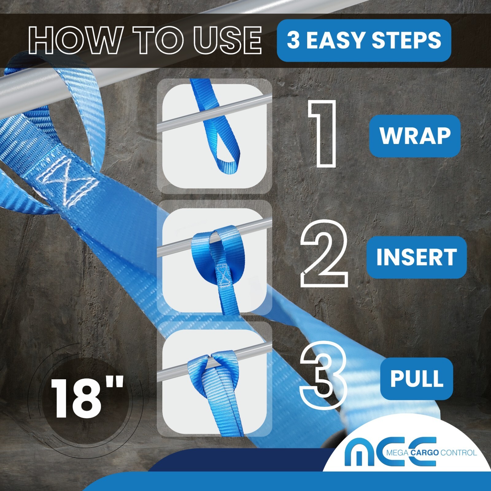 USA 6 Pack Heavy Duty 18" Soft Loop Tie Down Strap Motorcycle Dirt-Bike ATV UTV
