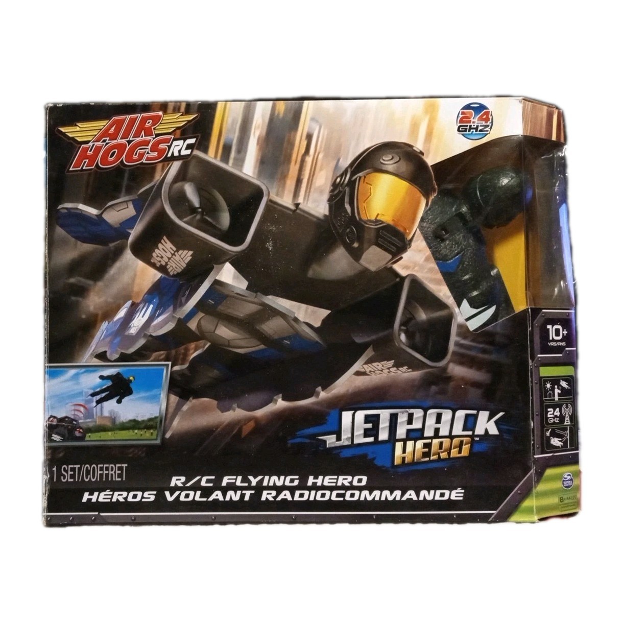 Air Hogs RC Jet Pack Hero R/C Spin Master Complete For Parts Not Working 2.4 GHZ