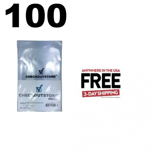 100 CheckOutStore Crystal Clear Silver Age Thick Comic Book Bags ** 1-3 DAY