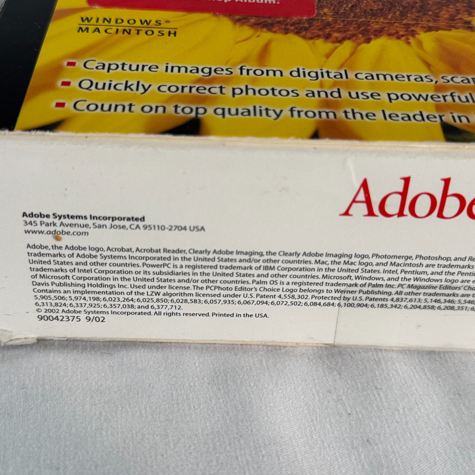 Adobe Photoshop Elements 2.0 Retail Box CD Manuals Win Mac Vintage Software Key
