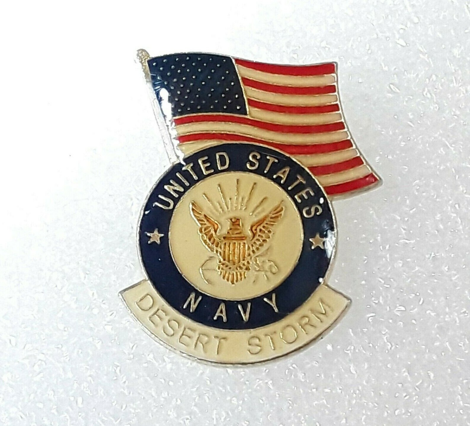 United States Navy Collector Lapel Pin - Desert Storm and American Flag