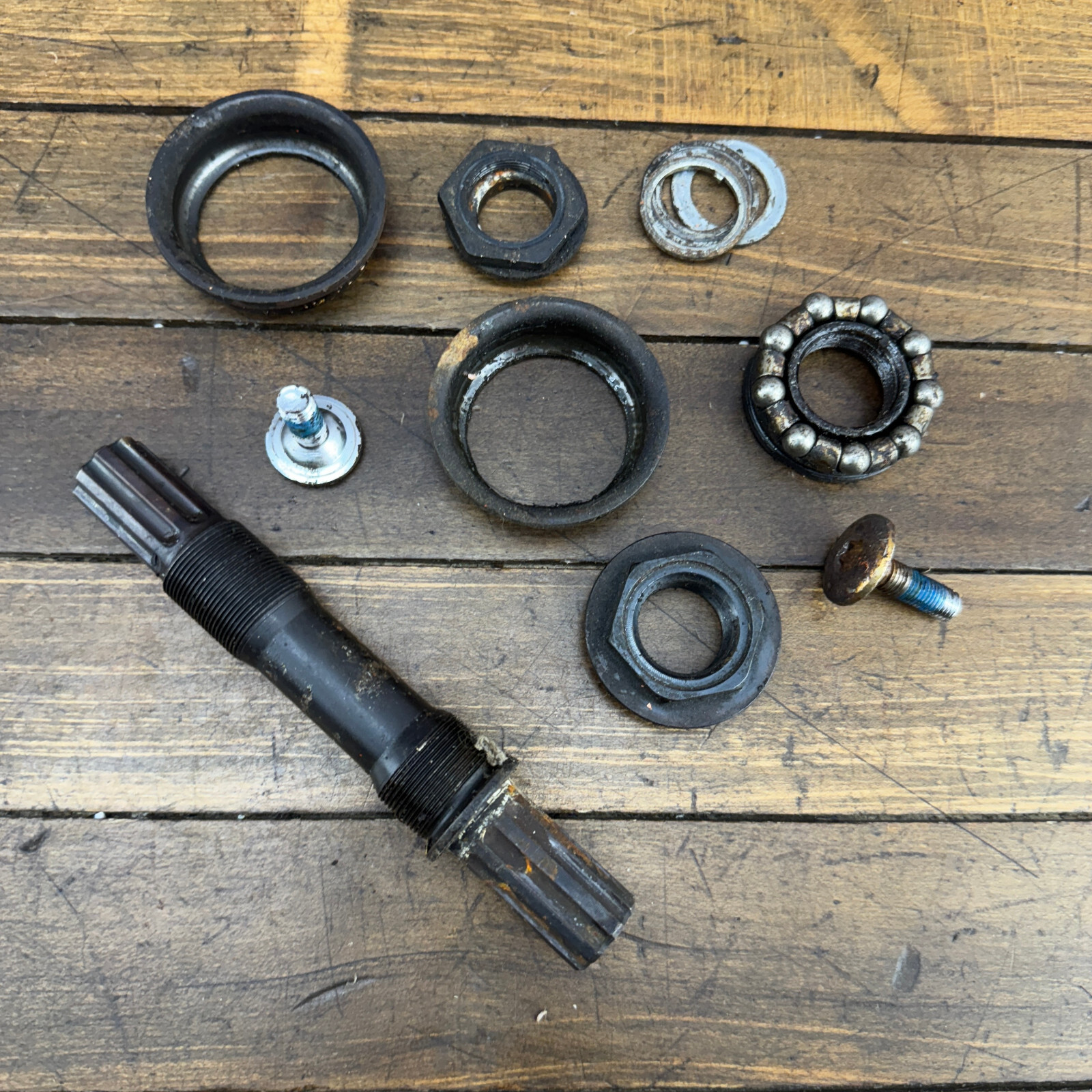 Vintage BMX Bottom Bracket Spindle 8 Spline Fits 80s 90s Thread Parts Splined