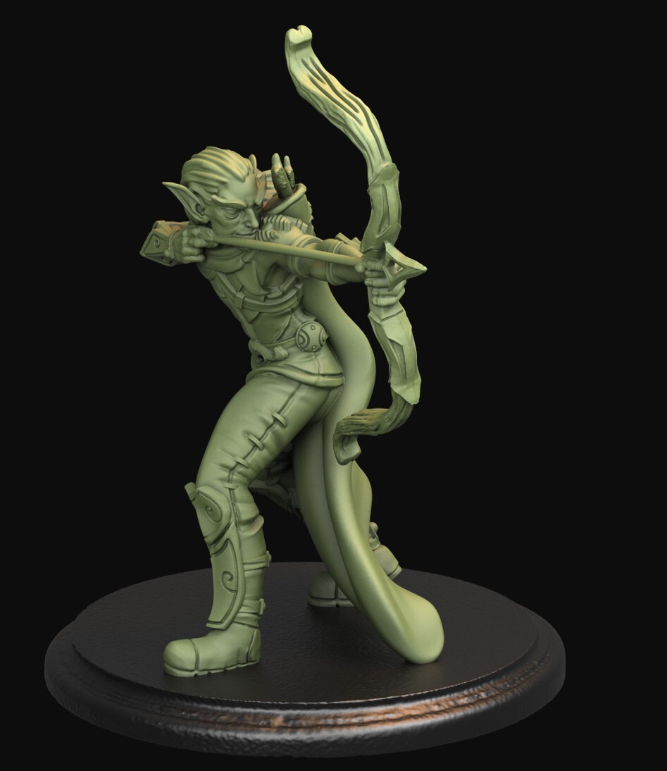 Elf Woodsman Ranger Rogue Miniature | D&D DnD