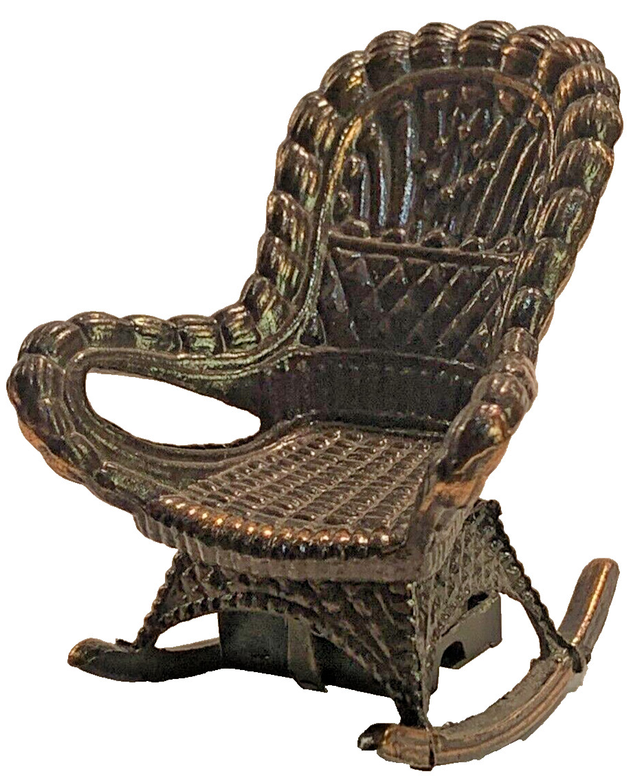 Vintage Die-Cast Pencil Sharpener Wicker Rocking Chair PSC2