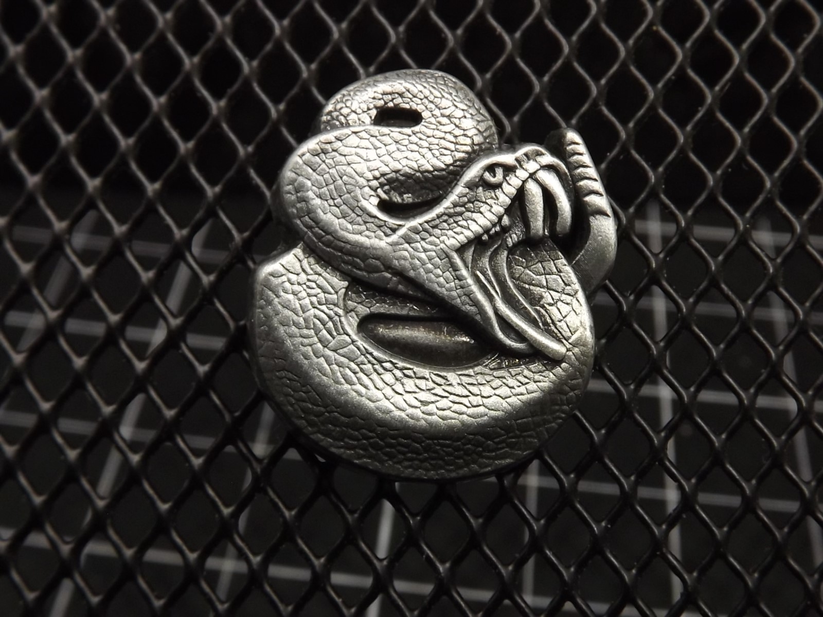 FREE SHIP Lapel Pin "RATTLESNAKE" PEWTER LIFETIME GUARANTEE