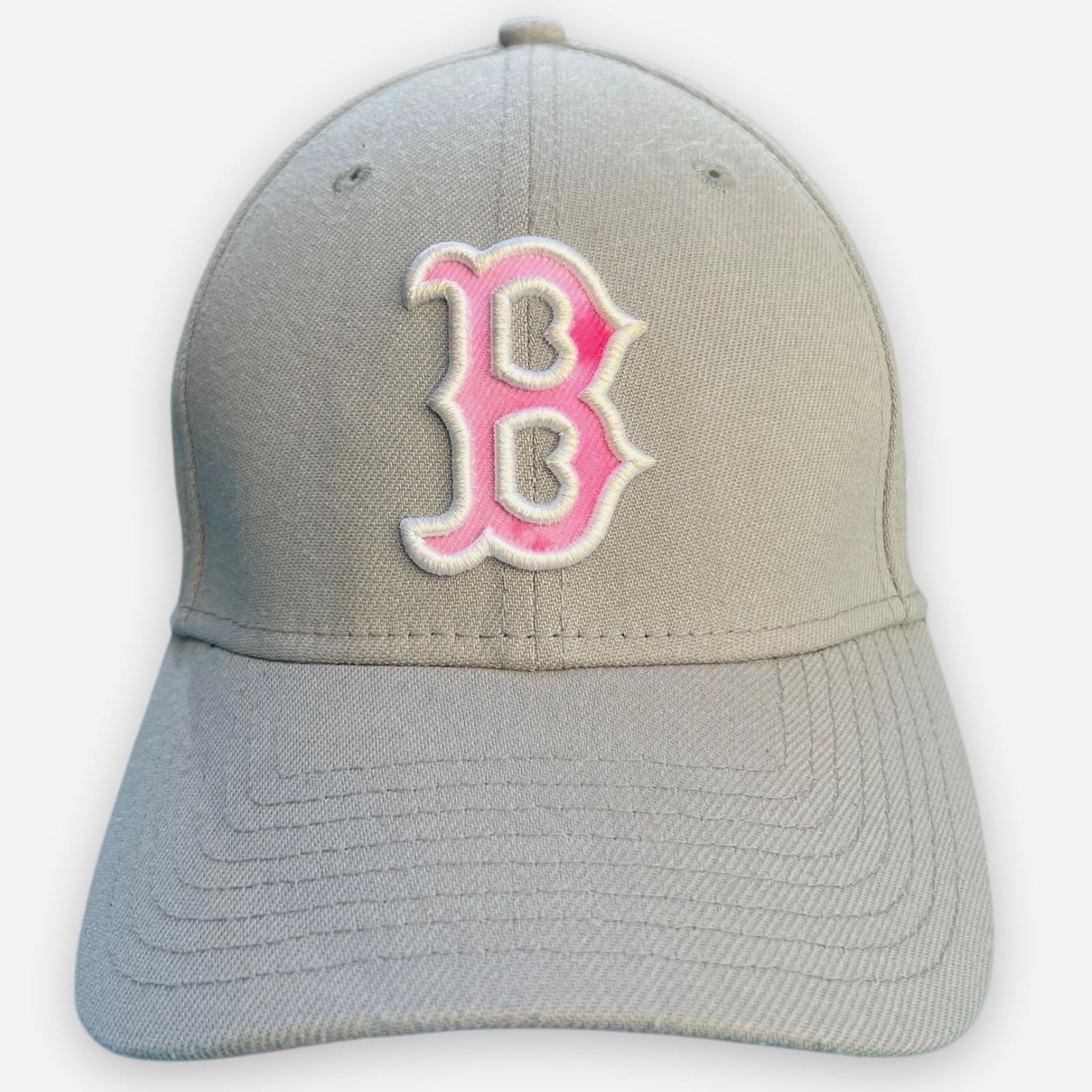 Boston Red Sox New Era 39Thirty Gray Pink Hat Under Brim Baseball Cap Large/XL