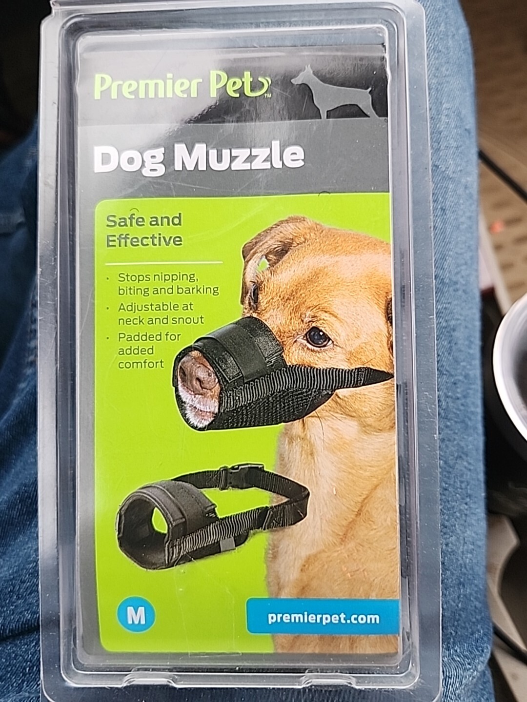 Premier Pet Dog Muzzle Medium 8”-9” Padded ~ Adjustable Neck & Snout. New