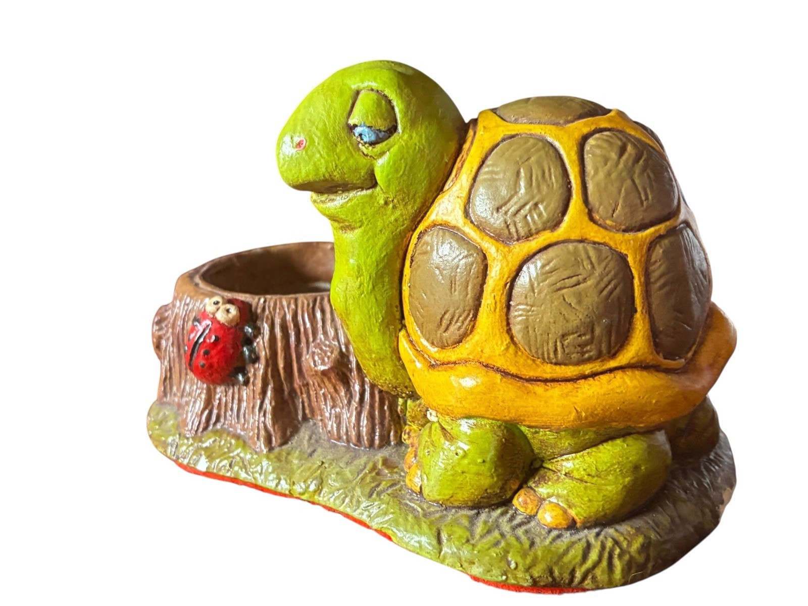 Vintage Turtle Ladybug Hand painted Candle Votive Retro