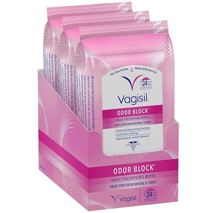Vagisil Odor Block Daily Freshening Wipes for Feminine Hygiene 20 Wipes