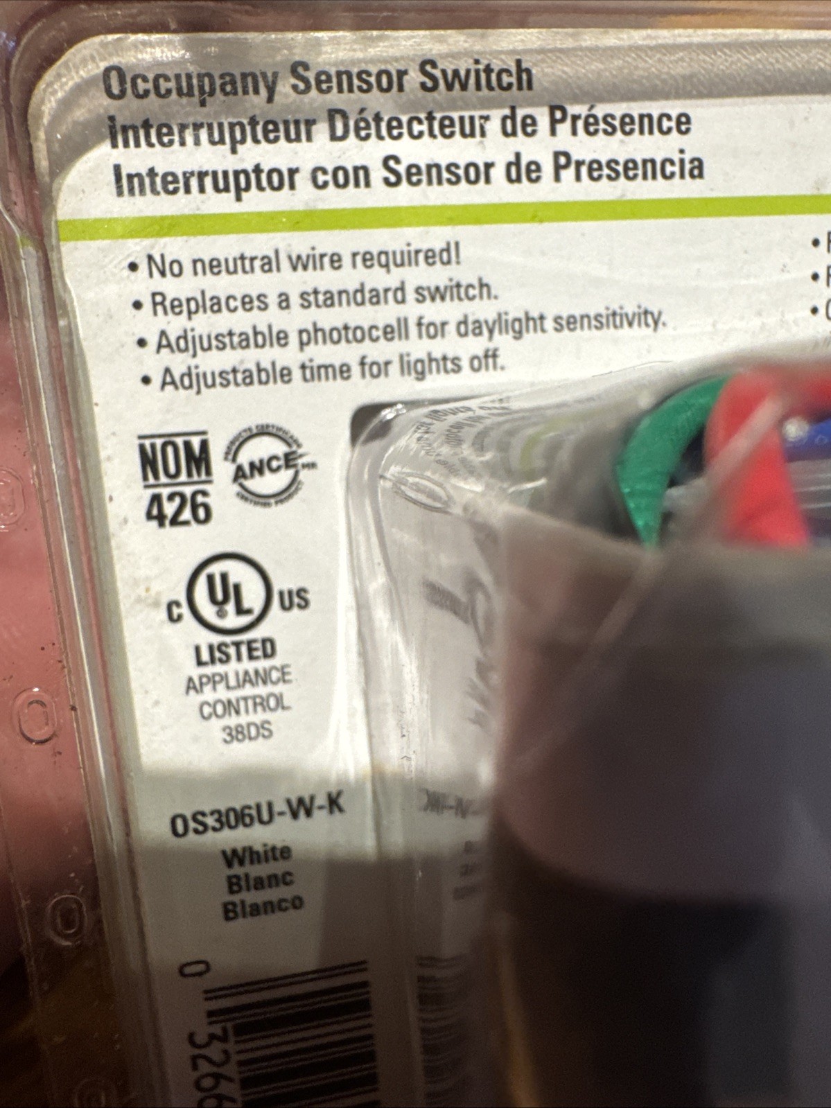 Cooper Wiring Device White Occupancy Sensor Switch Automatic On 600W/VA