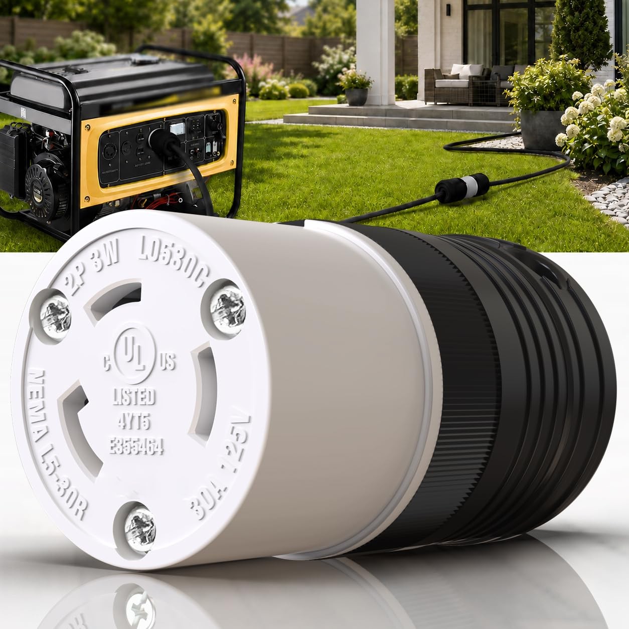 30A NEMA L5-30R Locking Female Connector 125V Twist-Lock