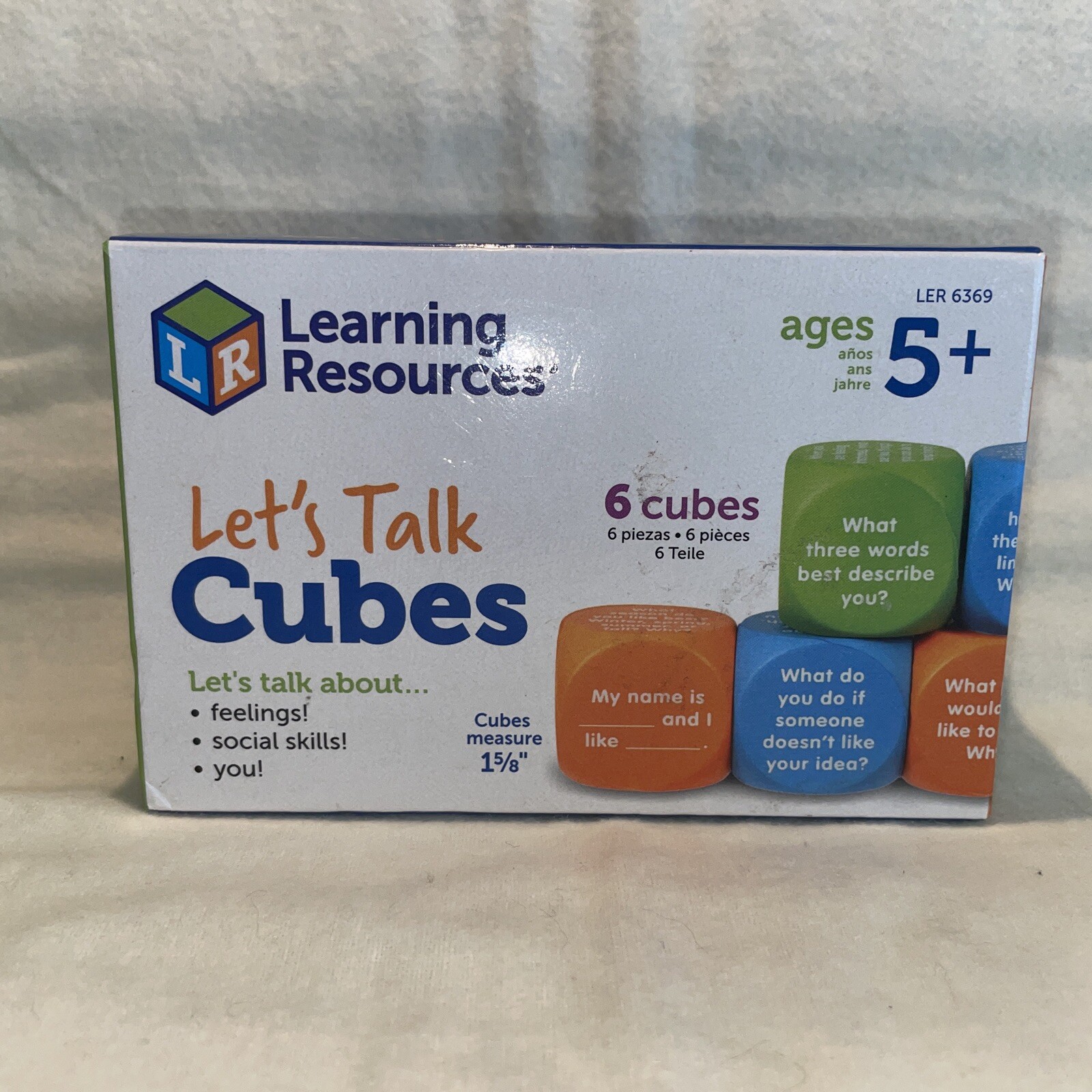 LETS TALK Cubes Classroom Home Schooling AGES 5 & UP LEARNING RESOURCES 6369 EUC