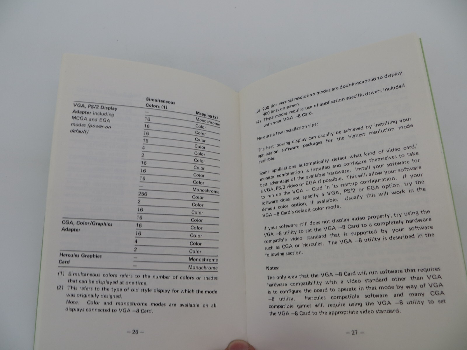 5.25" Floppy Disk & Users Manual / Software Guide for VGA-8 computer