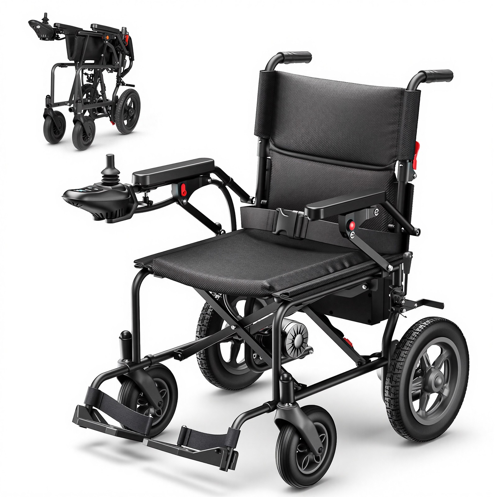 Lightweight Foldable Electric Wheelchair Portable Power Chair for Seniors 500W