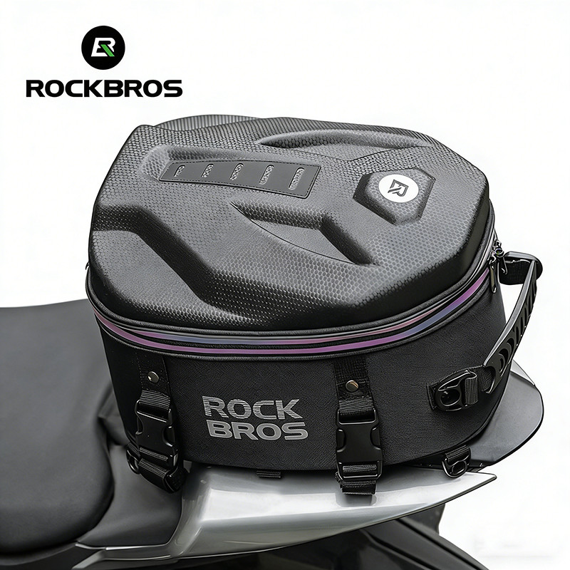ROCKBROS Backpack Motorcycle Hard Shell Rear Seat Bag 12.5L Saddle Tool Rider