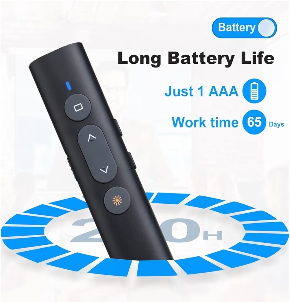 Clicker de presentación USB-A/USB-C para presentaciones de PowerPoint