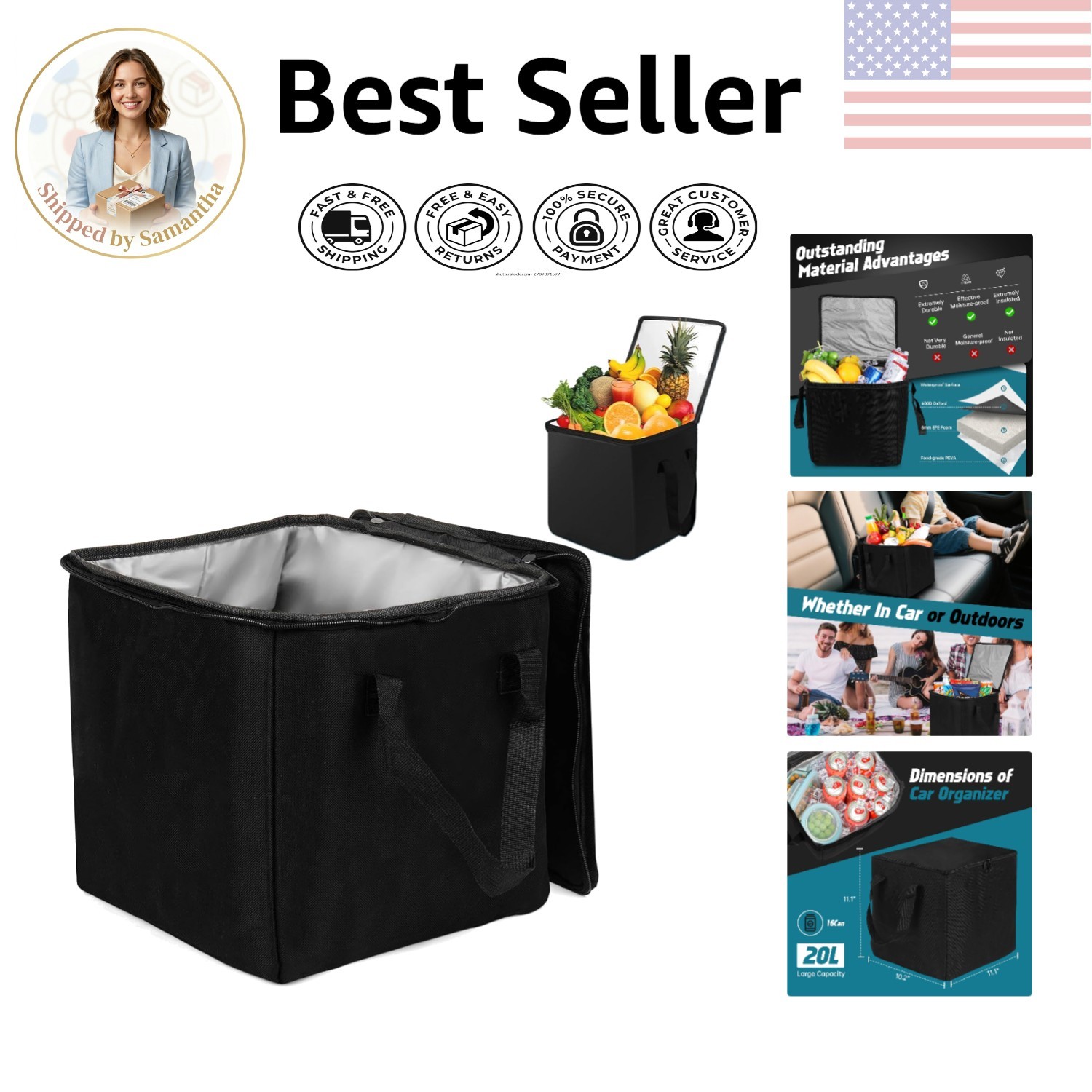 20L Waterproof Backpack Cooler – Superior Insulation for Food & Drink on the Go