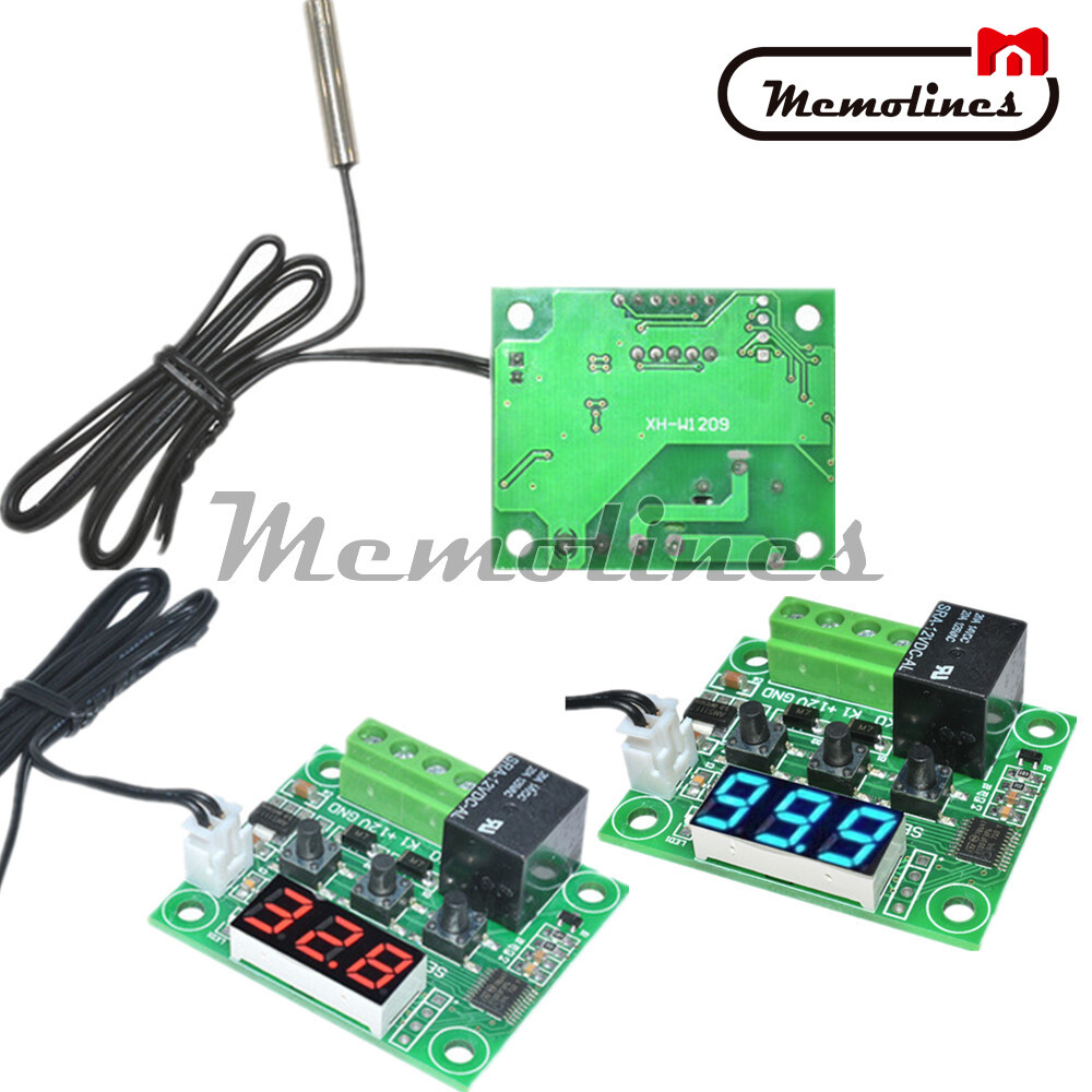 W1209 Digital Thermostat Temperature Control Switch Sensor 12V LED With Cable