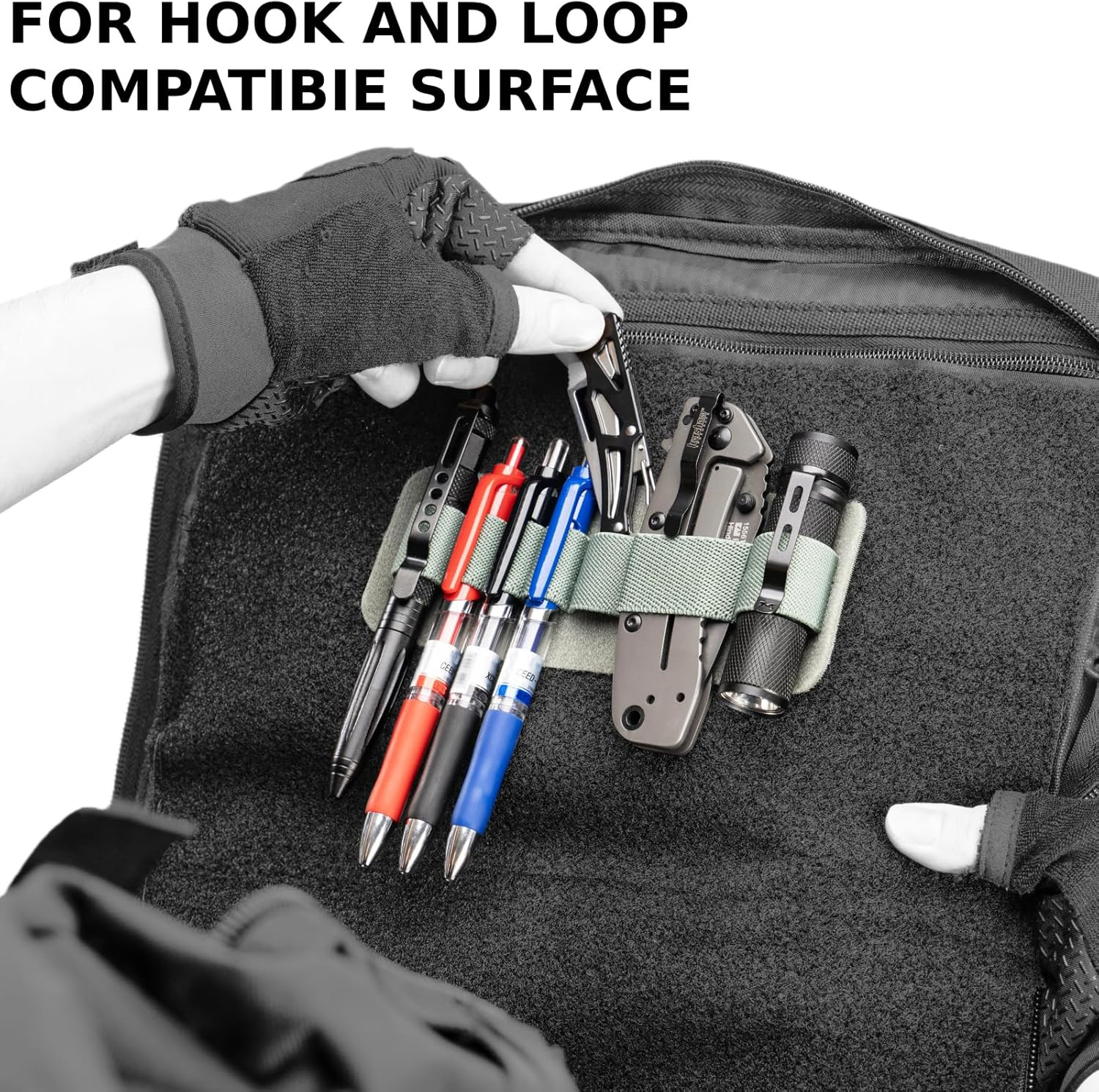 Modular Kit Organizer Panel for Tools & Pens, EDC Hook and Loop Attachment for M