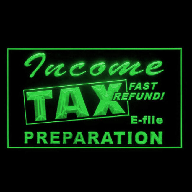 190176 Income Tax Preparation Office Fast Display LED Light Neon Sign