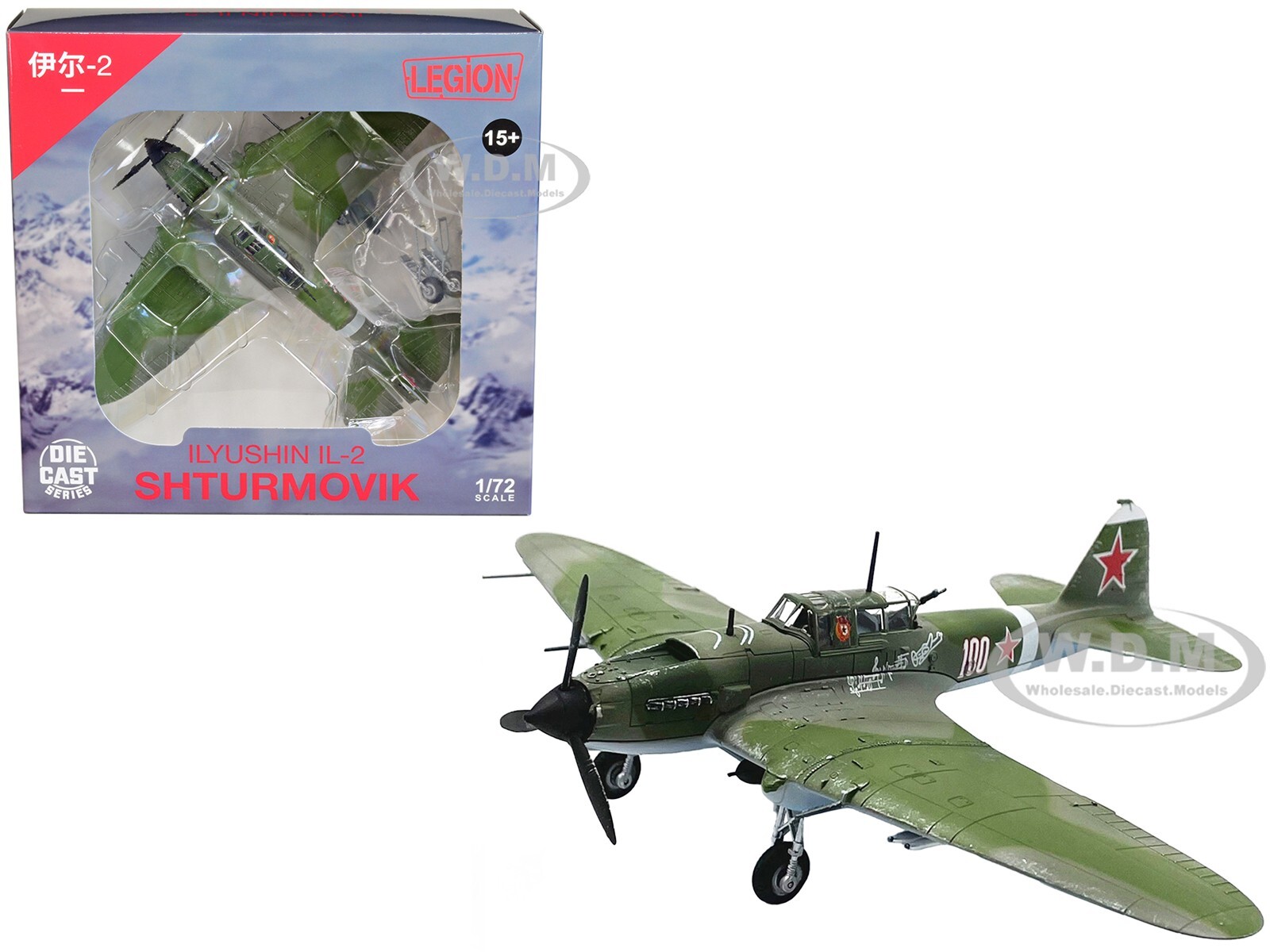 ILYUSHIN IL-2M3 STURMOVIK AIRCRAFT #100 SOVIET AIR FORCE 1/72 BY LEGION 14629 LB