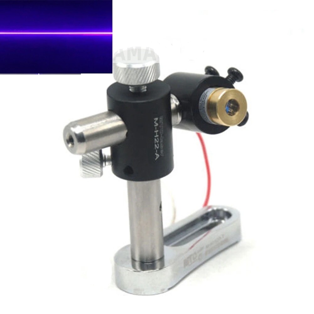 Focusable 405nm 20mw Dot/Line/Cross Violet Blue Laser Module w 2-Axis Holder