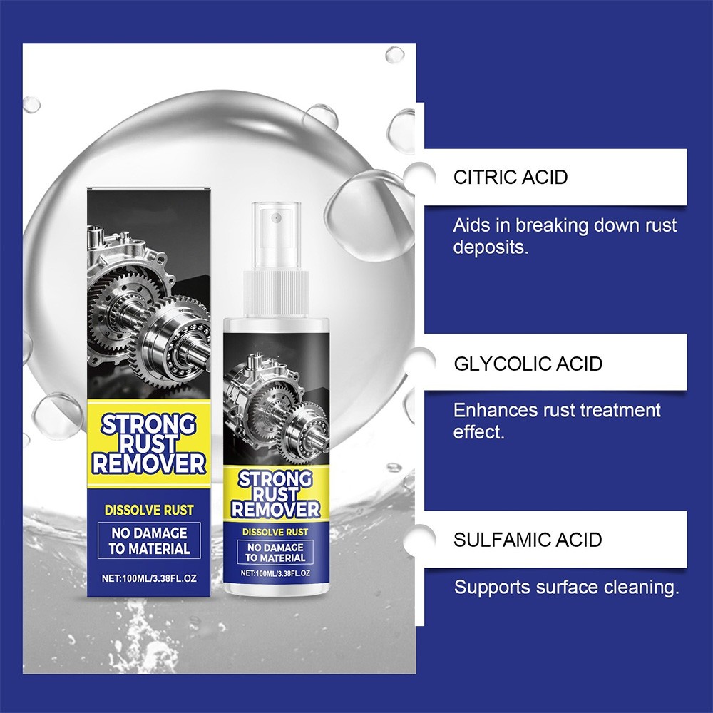 100ml Premium Rust Remover Spray for Car Wheels Metal Surfaces Effective Formula